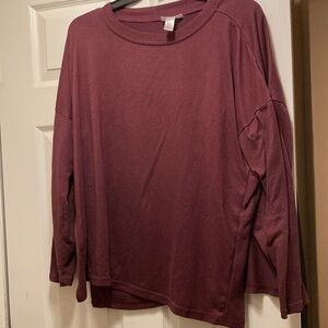 Just Be Women's Maroon Crew Neck Sweater